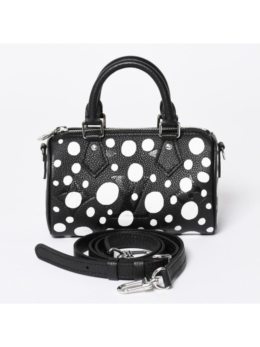 Louis Vuitton Nano Speedy Handbag Yayoi Kusama Monogram Empreinte Black